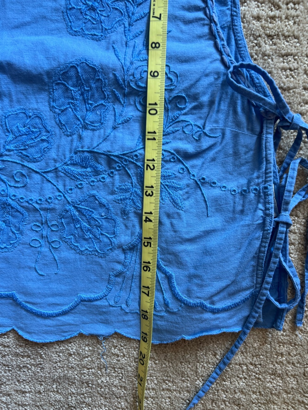 Free People Blue Embroidered Tie-Side Camisole - Picture 6 of 8